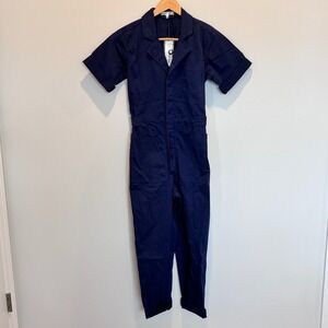 Alex Mill Standard Short Sleeve‎ Jumpsuit Womens XS Dark Navy Blue Utility New